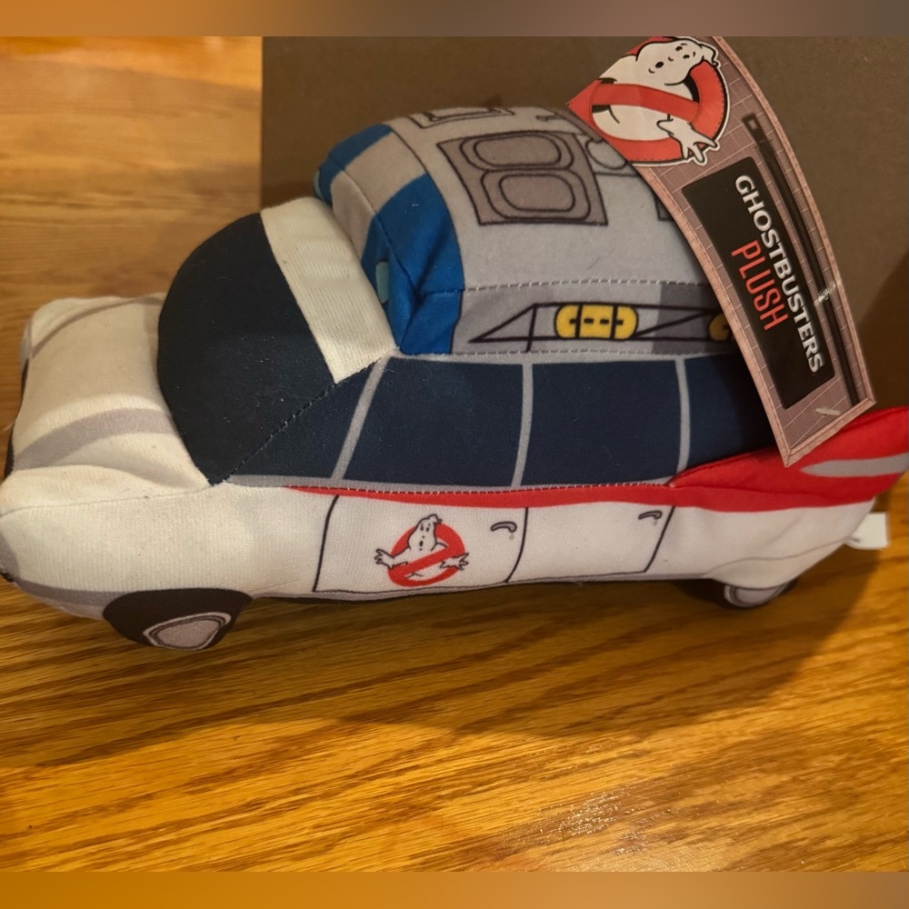 Plush Ecto-1 Toy - White & Red Kids Plush Car